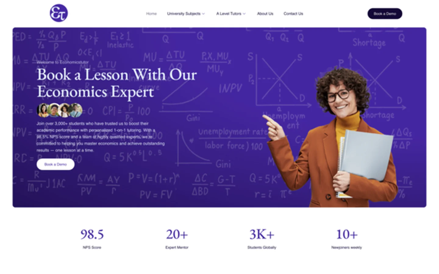 Economicstutor website preview